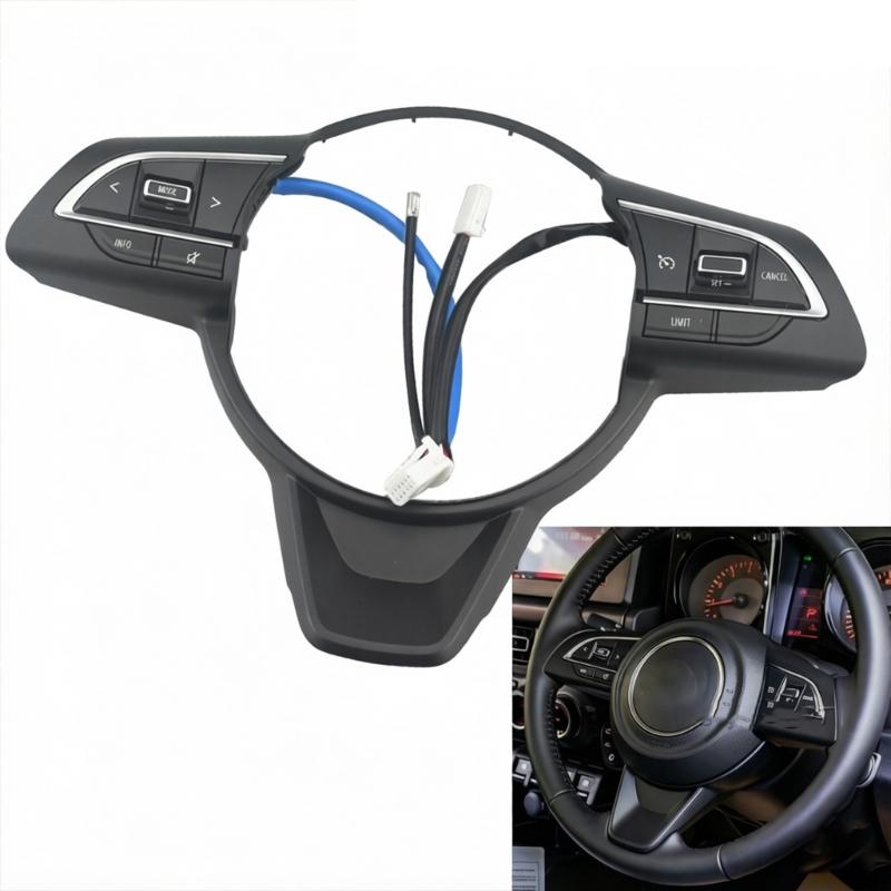 Interior Button Repair Steering Wheel Assembly Set with Separate Button Layout, Black ABS Housing, and Rear Lead Structure for Interior Trim Repair