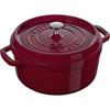Staub 40502-294-0 Cocotte-Cocotte Ronde Avec Couvercle 24 Cm 2,8 L Émail Noir Mat À L'intérieur Du Pot Bordeaux 40502-294-0