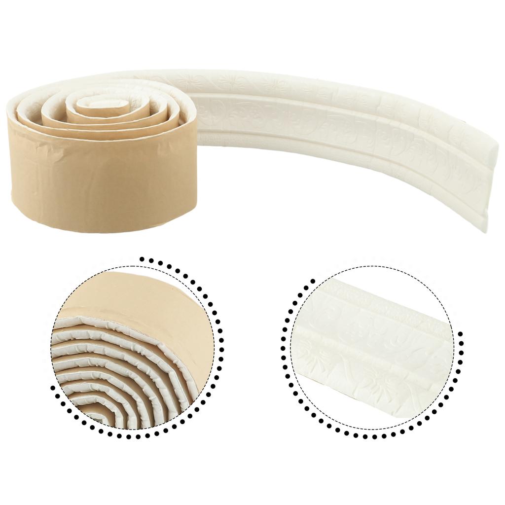 Настенный стикер Линия талии ПВХ Пена Замена Плинтуса Мягкий Сильная Адгезия Настенная Кромка 230см Х 8см 3D