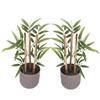 Реалистично выглядящий набор из 2 искусственных мини-бамбуковых растений, 29x10 см, для декора дома/офиса, зелень в коричневом пластиковом горшке