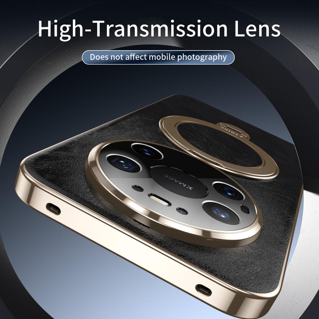 Премиальный кожаный чехол с текстурой масляного воска для Huawei Mate 80 Pro Max Mate 80 RS Mate 70 Air Защита объектива Поворотная подставка Чехол