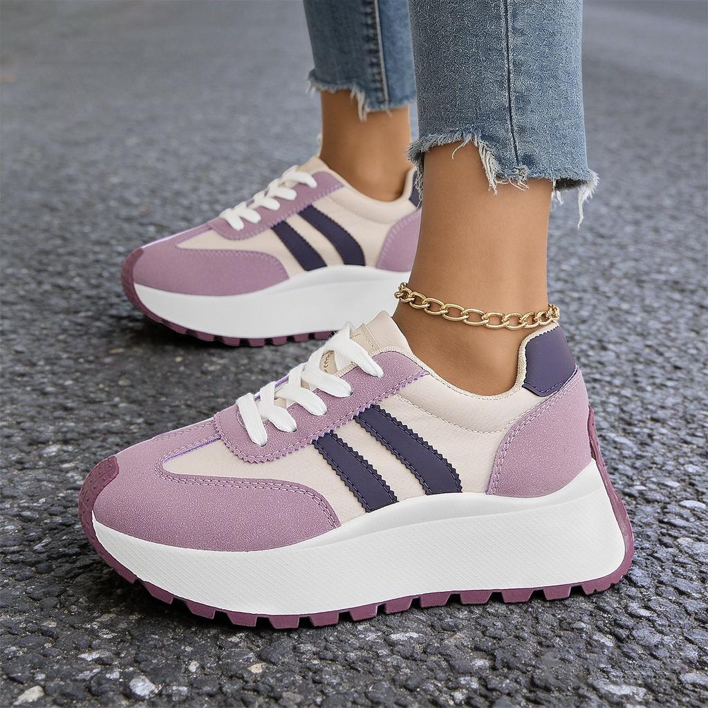 Женские Повседневные Кроссовки в Стиле 'Dad Sneakers' Удобные Массивные Кроссовки на Платформе Беговые Кроссовки Нескользящие На Шнуровке Дышащие Обувь для Ходьбы Женская Тренировочная Теннисная Обувь