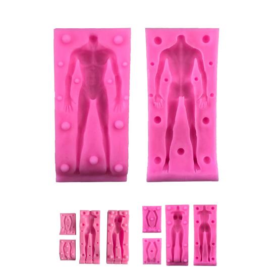 1 Set Body Mold Flexible Bendable Silicone Male Female Full-body Mold for Home