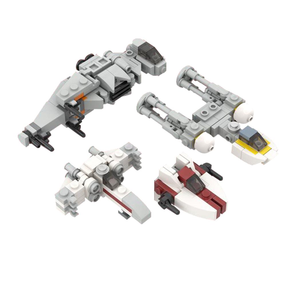 Gobricks Moc Космос Микро Истребители Повстанцев Строительные Блоки Кирпичики Креативные Военные Истребитель Y-Wing Детские Игрушки Подарок