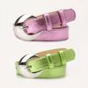 Moon Silver Fashion Belt For Women With Alloy Buckle And Leather Look For Casual Wear