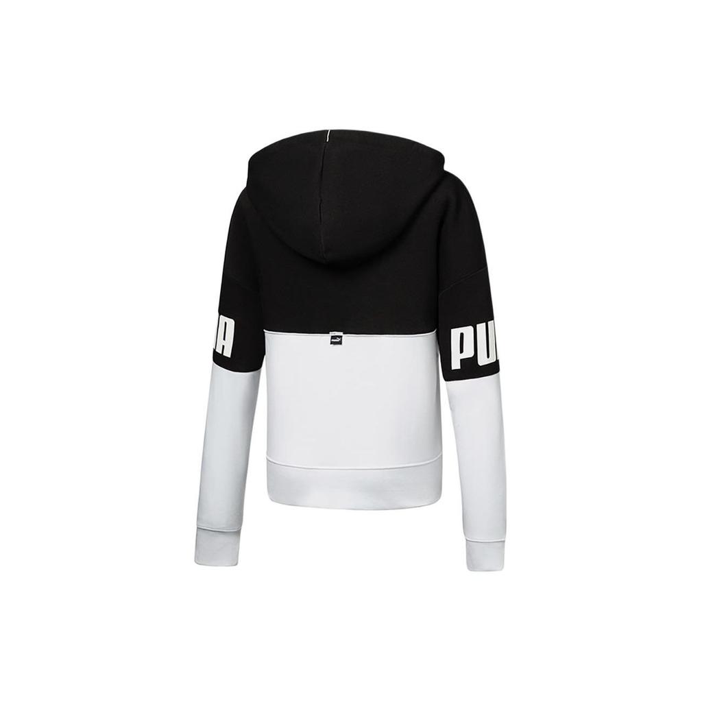 Puma Цветные блоки дышащая повседневная спортивная толстовка с капюшоном женские толстовки черный белый 673638-01