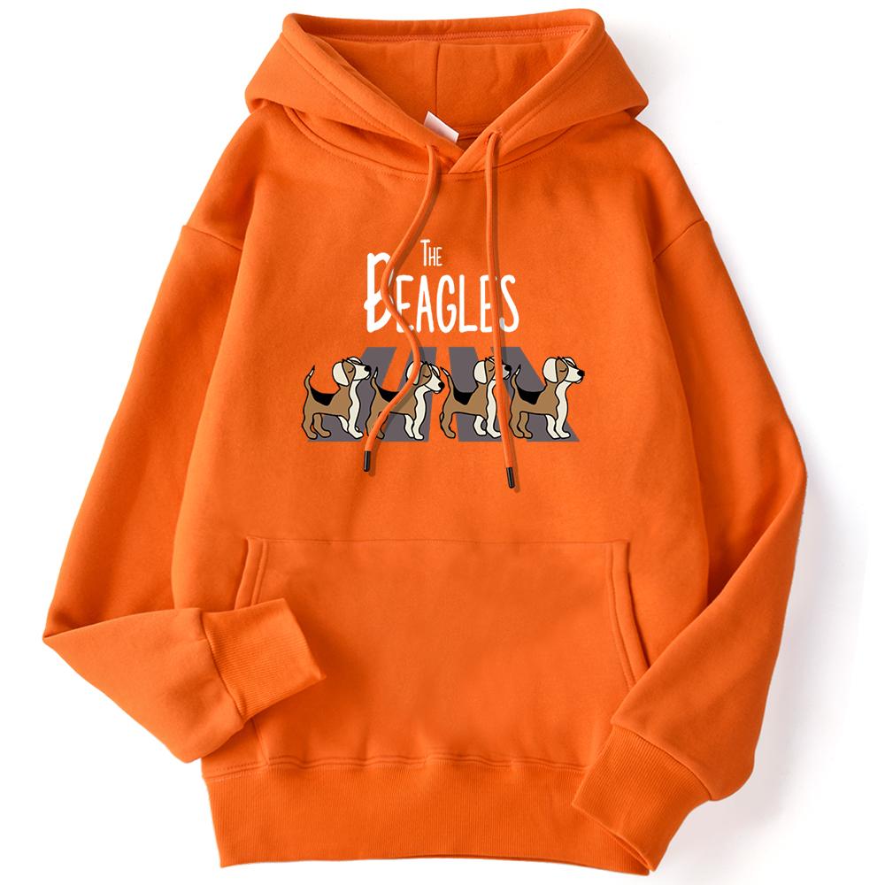 Осенняя женская толстовка с капюшоном The Beagles Simplicity Printing Pullover Свободная теплая толстовка с капюшоном Удобные эластичные топы Kawaii Женская уличная одежда