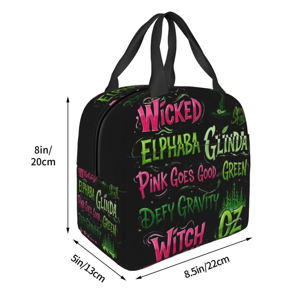 Aesthetic Wicked For Good Insulated Lunch Bag Food Container Portable Cooler Thermal Lunch Boxes For Picnic