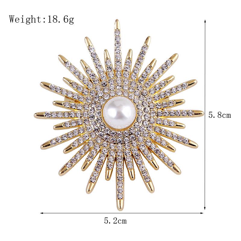 Брошь Lanhao Sunflower Pearl & Diamond Star: Экологичный модный аксессуар для женщин