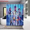 1 шт. K-pop Принт Охотники на демонов Водонепроницаемая Душевая Занавеска для Ванной Комнаты Перегородка для Конфиденциальности Подвесная Занавеска с 12 Крючками Легкая Установка