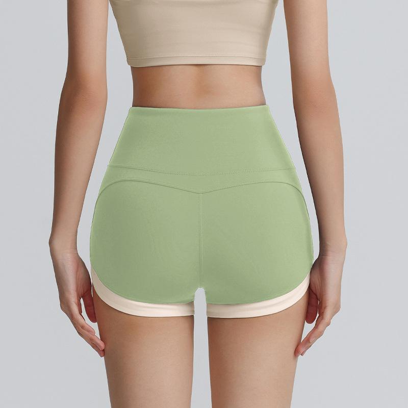 Спортивные шорты трехточечные женские с высокой талией фитнес быстросохнущие леггинсы персиковые с эффектом лифтинга бедер летняя спортивная одежда для бега йоги женская