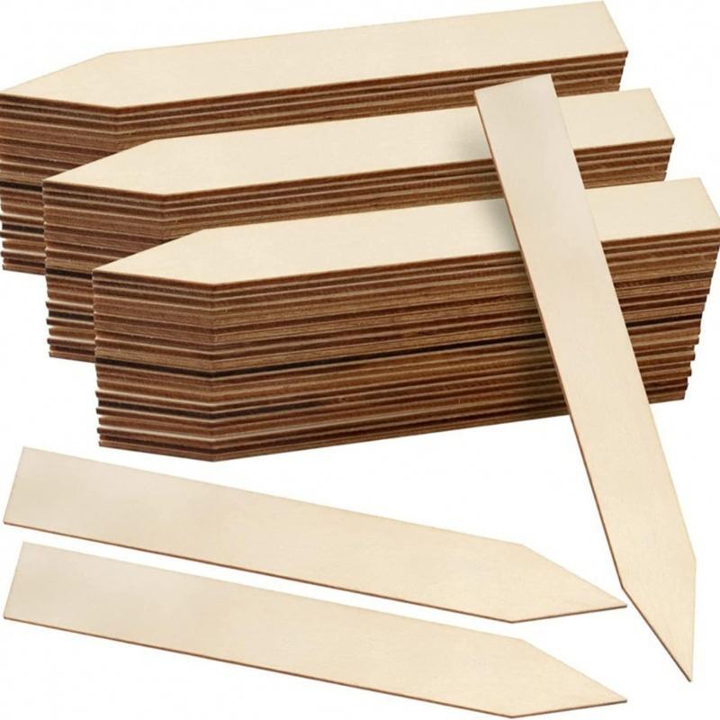 Multipurpose Wooden Plant Labels Pointed Wooden Garden Marker Waterproof Plant