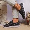 Autumn New Round Head Cloth Sequin Front Lacing Soft Sole Non-slip Low Top Shoes Women's Fashion Flat Shoes