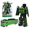 Alloy Deformation Robot Train Engiering Vehicle Dinosaur Green Leather Train Children's Toy