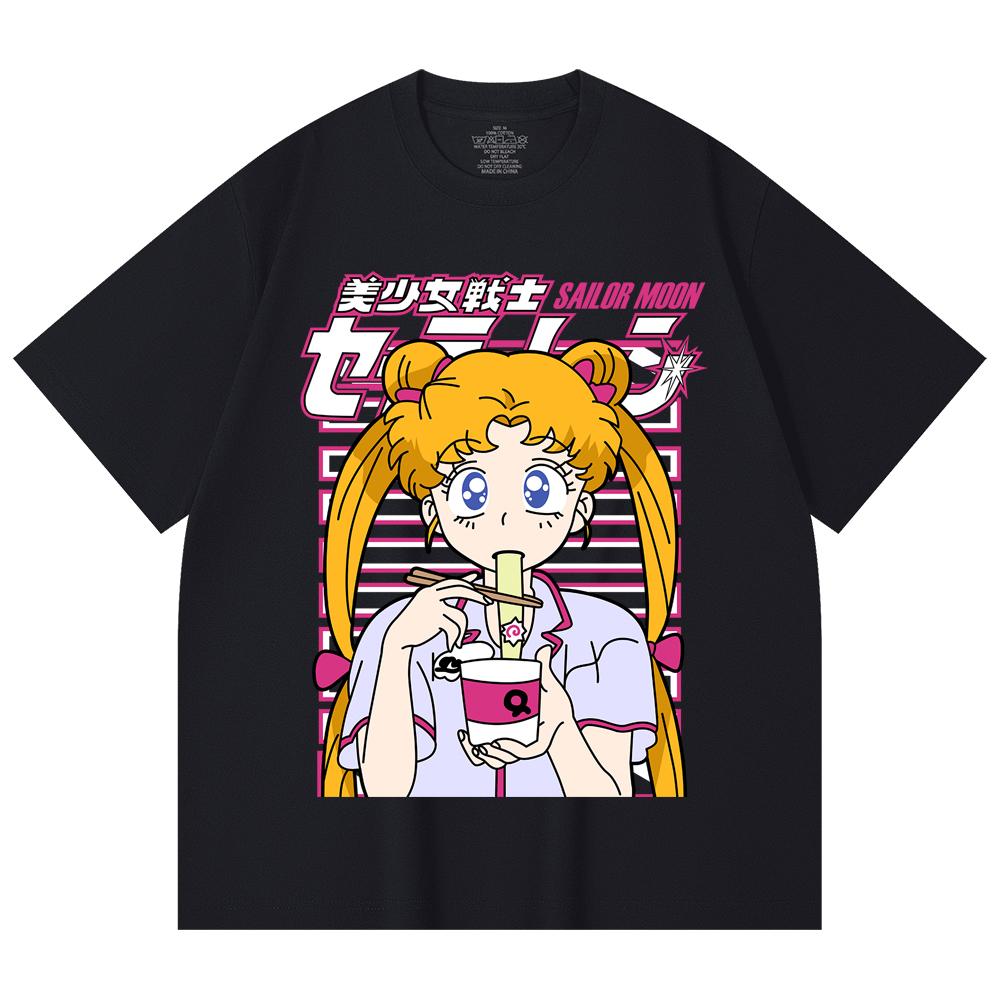 230 г/м² 100% хлопок Футболка унисекс с принтом Sailor Moon V3 Минако, плотный хлопок