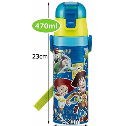 Skater Kids' 2-Way Stainless Steel Water Bottle with Cup, Toy Story 19 Disney Design, 430ml (SKDC4)