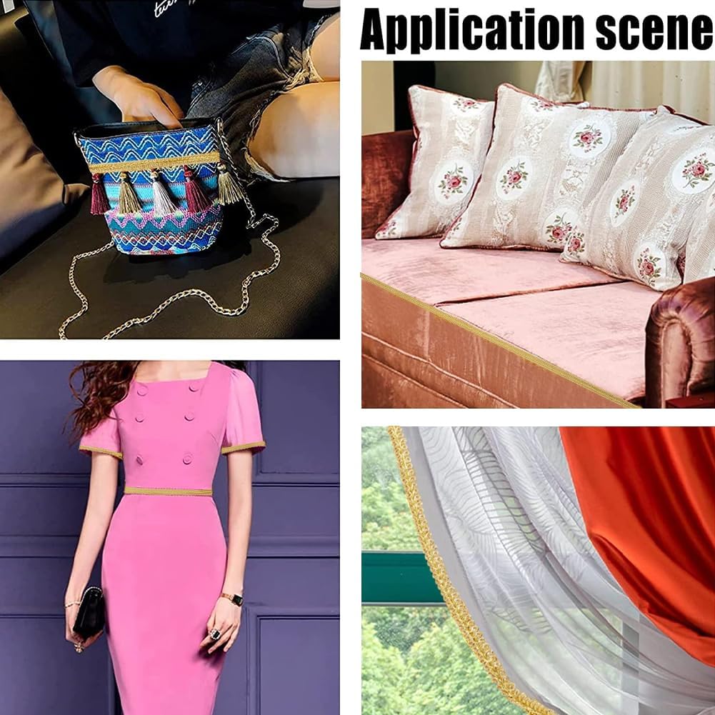 GORGECRAFT 25 ярдов Металлическое кружево Отделка Вышитая Золотая Плетеная Тесьма Сороконожка Кромка Лента Аппликация Гимп Тканая Кромка Отделка для Шитья Рождество Дом