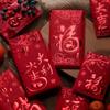 6pcs 3D Chinese New Year Red Envelope Solid Red Packet HongBao  Year of The Snake