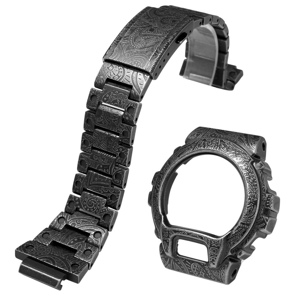 This MOD Custom Kit Is Compatible with Casio G-Shock DW-6900 DW-6900 Metal Case, Bezel, and 316 Stainless Steel Band. (DW-6900 Series)