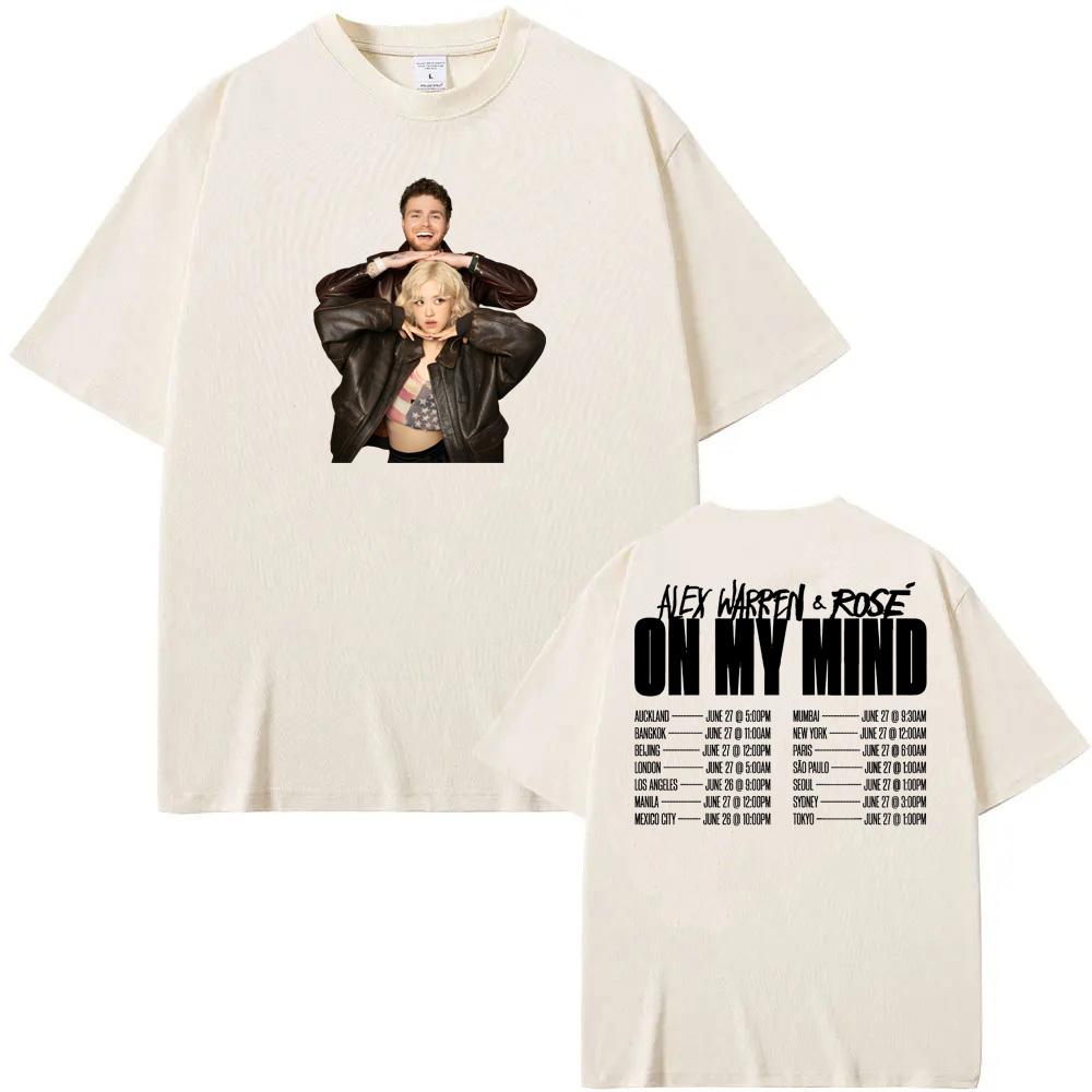 Alex WarrenROSE  On My Mind T Shirt  Round 100Cotton newTeeshirt Graphic Printing Punk Tshirt Ropa Mujer ClothingTees Top