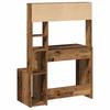Desk with Shelf Rustic Wood Look 100 x 45 x 140 cm Engineered Wood