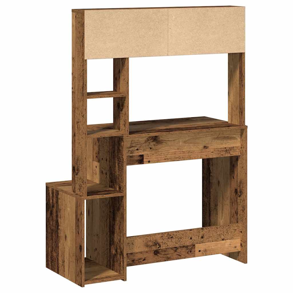 Desk with Shelf Rustic Wood Look 100 x 45 x 140 cm Engineered Wood