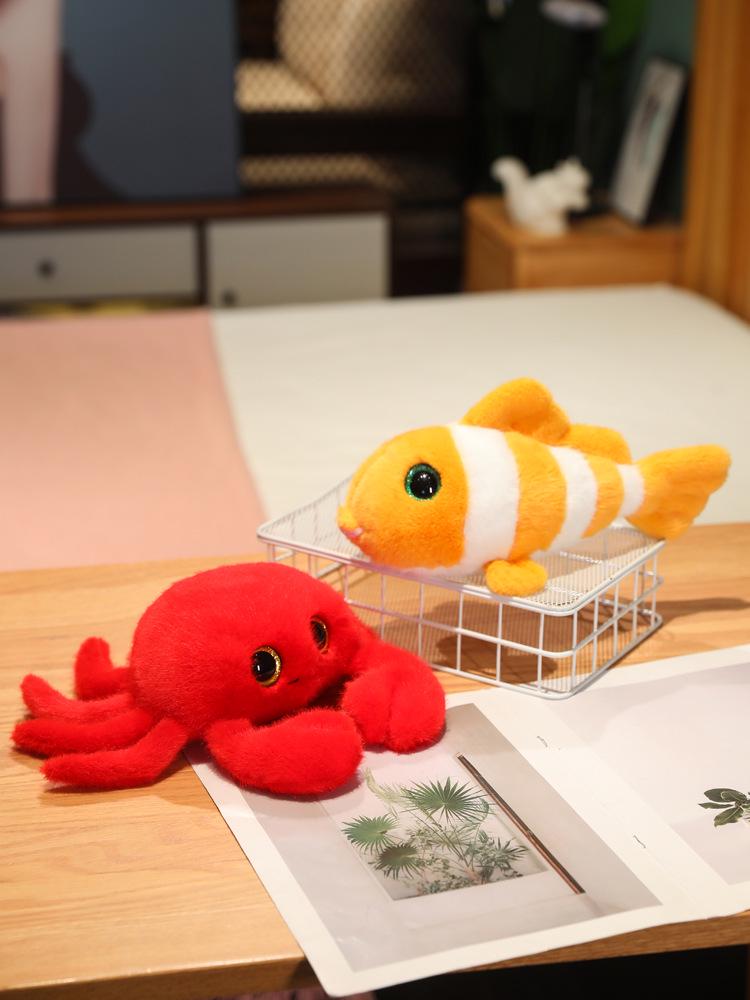 Мягкие игрушки морские животные: Краб, Акула, Рыба-клоун, Осьминог - Сувениры для аквариума и призы из игровых автоматов