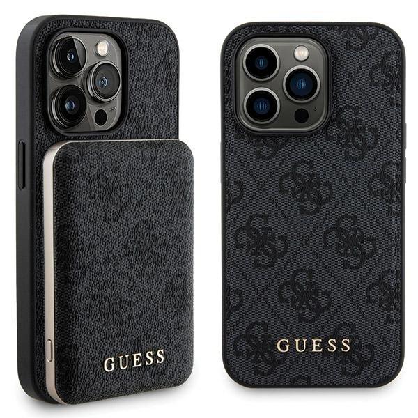 Set Guess Gubpm5P13X4Gemgk Iphone13 Pro Max 6.7 Hardcase + Powerbank 5000Mah Magsafe Black/Black 4G Metal Logo