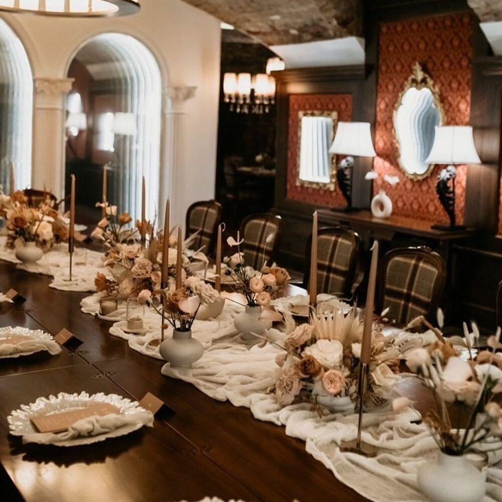 Party Wedding Party Semi-Sheer Gauze Table Runner Xmas Decor Cheese Cloth Table Setting Table Cloth