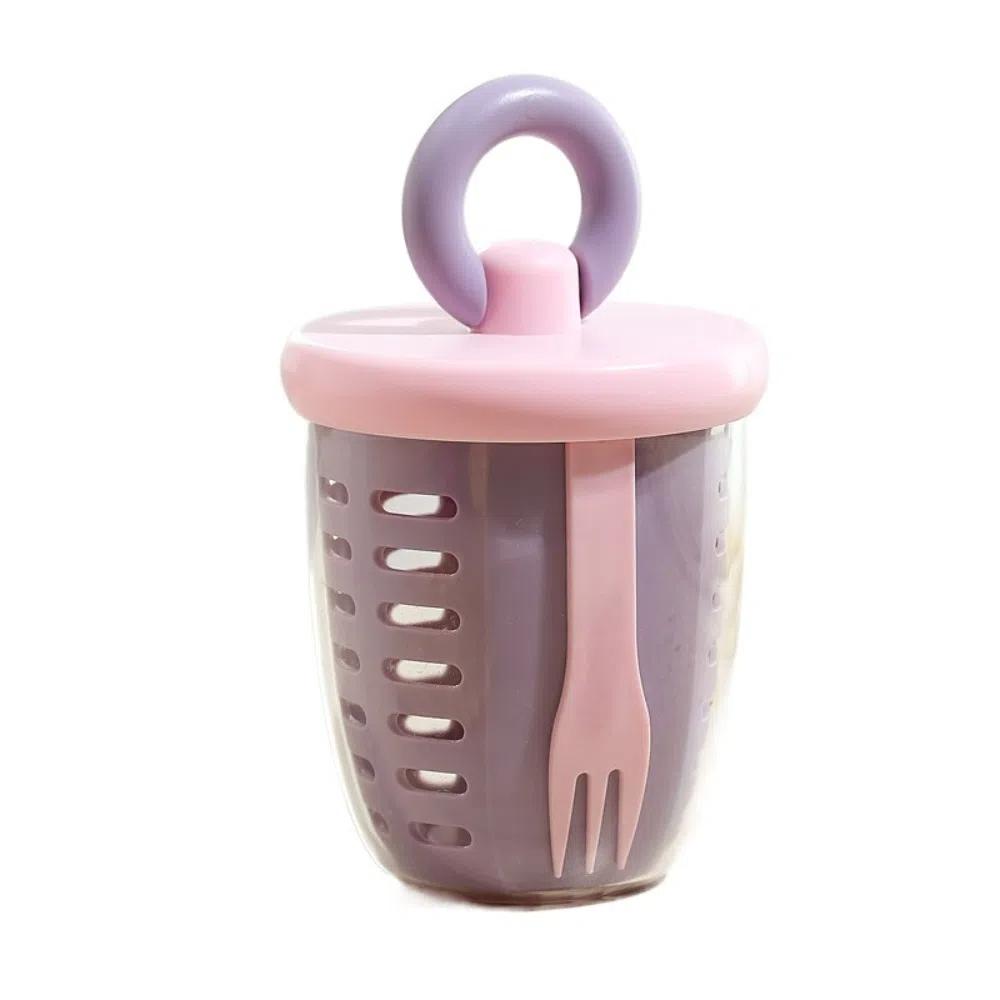 С вилкой стакан для консервирования фруктов многоцелевой стакан для сока двухслойный дренажный стакан для кемпинга