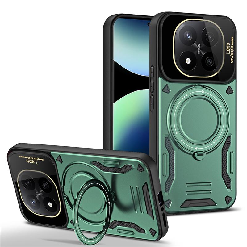 Чехол для Xiaomi Redmi Note 14 Pro 5G Magsafe Armor Magnetic Ring Case для Redmi Note 14 Pro 5G Wireless Charge Cover