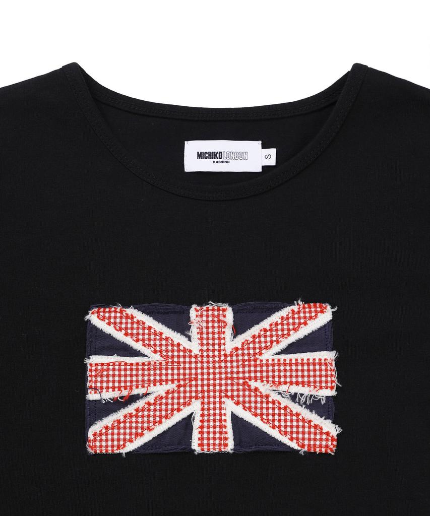 Michikoleondeonkosino Футболка с пэчворком Union Jack Черная