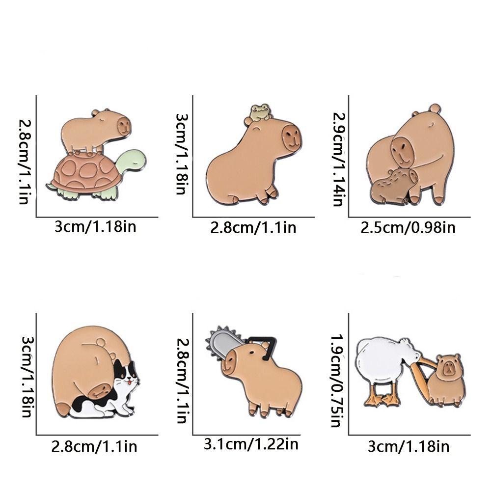 Turtle Capybara Brooch Cute Animals Pins Lightweight Cartoon Enamel Pins  Girl