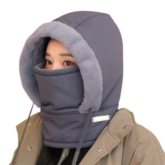 Зимняя велосипедная шапка со встроенным защитным экраном для лица и утеплителем для шеи, ветрозащитный толстый плюшевый шарф с полной защитой для улицы, головной убор для холодной погоды