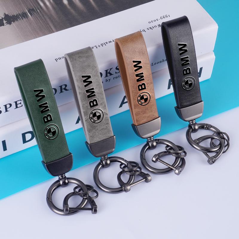 Leather Car Keychain Anti-Lost Keyring Pendant for BMW E36 E46 E53 E90 E60 E61 E93 E87 X1 X3 X5 X6 F30 F20 F10 Keychain Styling rvsh75