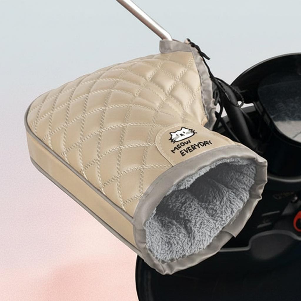 Зимние флисовые чехлы на руль мотоцикла, ветрозащитные, водонепроницаемые, теплые, для защиты рук, для электровелосипеда, скутера, 1 пара