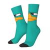 Happy Funny Men's Socks Hip Hop Perry The Platypus Cartoon Face Sock Polyester Sport Women's Socks Spring Summer Autumn Winter