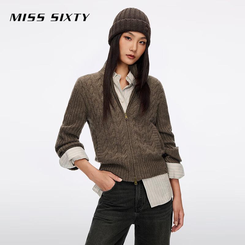 MISS SIXTY Women's Vintage Cable-Knit Cashmere Cardigan