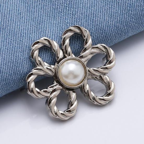 Yousheng 4 шт. Пуговицы для джинсов с цветком, Утягиватель талии брюк, Съемные декоративные пряжки для талии, Регулируемые зажимы для брюк без шитья для свободных джинсов