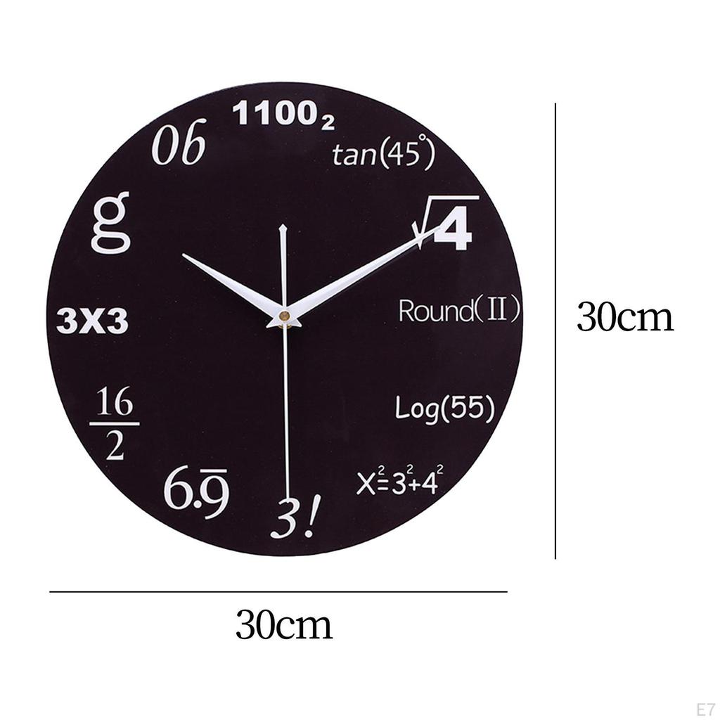 Математические настенные часы, акриловое зеркало, прочные круглые, не тикающие, для гостиной, спальни