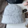 Fashion Rabbit Fur Beanies Women Soft Warm Fluffy Angola Winter Knitted Hat Female Plush Windproof Bonnet Skullies Cap