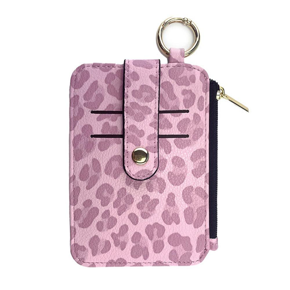 Мини кошелек с леопардовым принтом, тонкий женский короткий кошелек, подарок, поясная сумка, унисекс