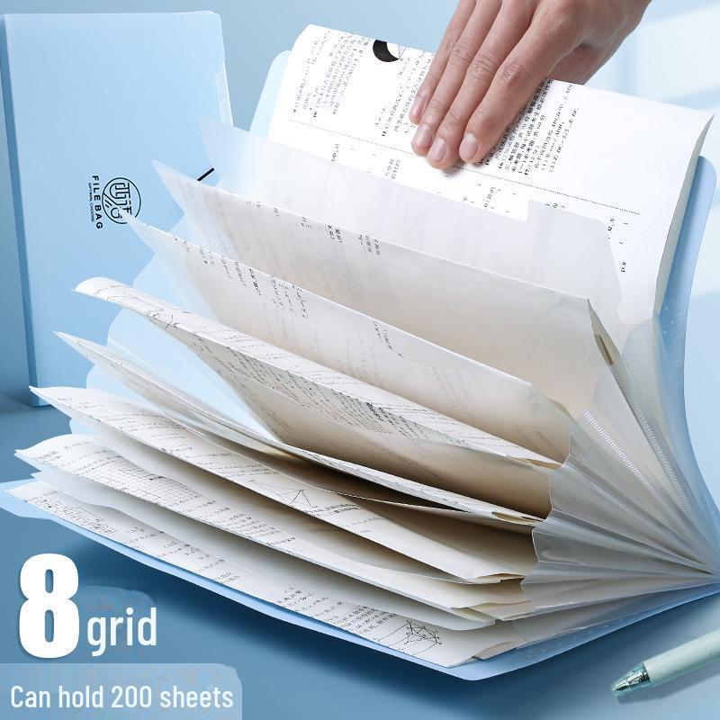 Папка-гармошка большого размера формата А4 для студентов с 5–12 отделениями для документов и файлов.