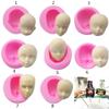 1pc Pink Cake Mold Silica Gel Sugar Turning Mold Doll Face Mold Chocolate Mold Kitchenware