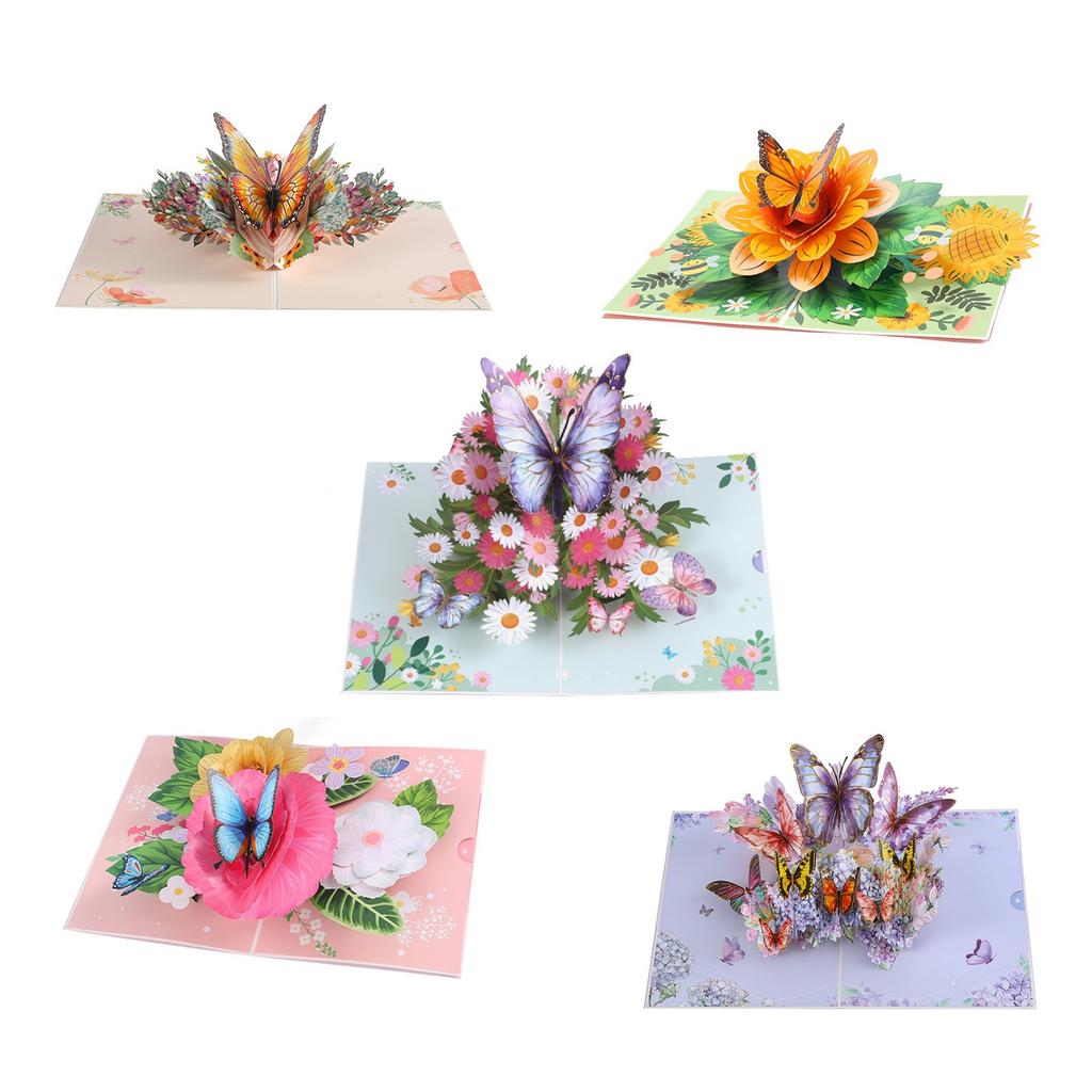 3D-букет из бабочек ко Дню матери, складная поздравительная открытка, бумажная скульптура, цветочный фестиваль, подарок-благословение ко Дню учителя