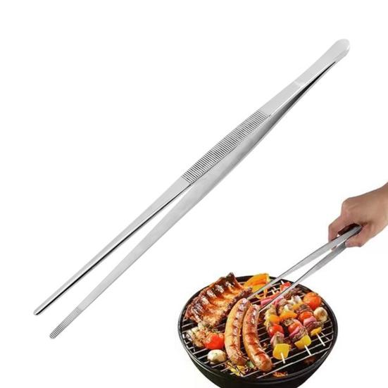 Kitchen Tweezers Extra-Long Stainless Steel Cooking Tongs Fine Tweezer for Grilling