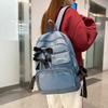 Bow Student School Bag Women's College Style Backpack Large Capacity Backpack