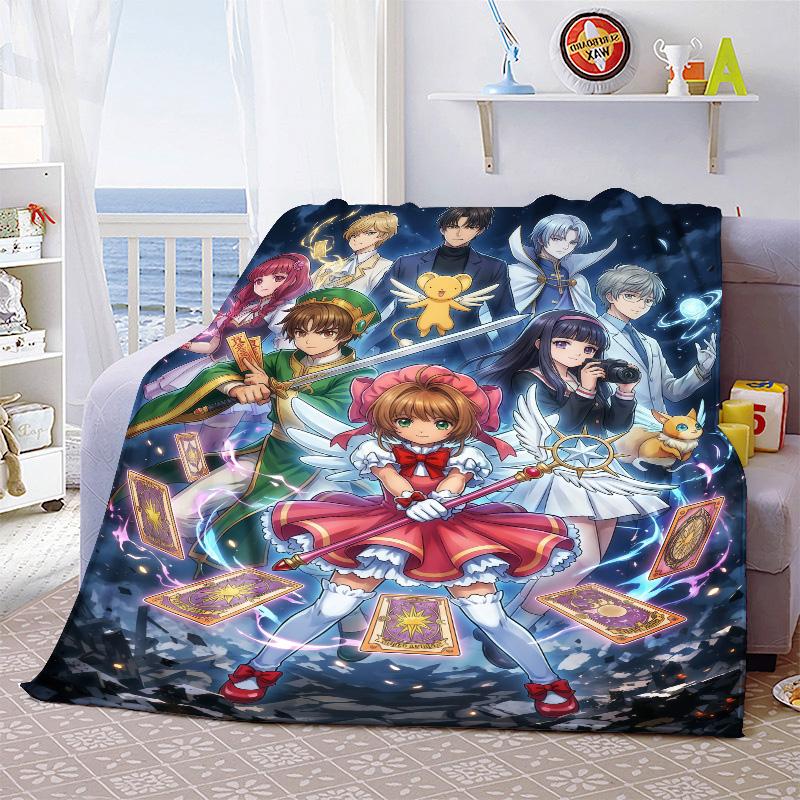 Плед Cardcaptor Sakura Аниме Фланелевый Плед Мягкий Теплый Легкий Плед для Дивана Кровати Уютный Домашний Декор -QJY