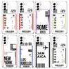 Чехол-сумка World Travel Ticket Seoul New York для Samsung Galaxy S24 S23 S22 S20 S21 FE Ultra S24 S23 S10 S10E S9 S8 Plus 5G