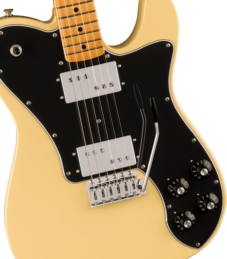 Fender Fender Mexican electric guitar II Deluxe с кленовым грифом цвета Vintage White, в комплекте мягкий чехол Vintera® '70s Telecaster® Tremolo, гриф,